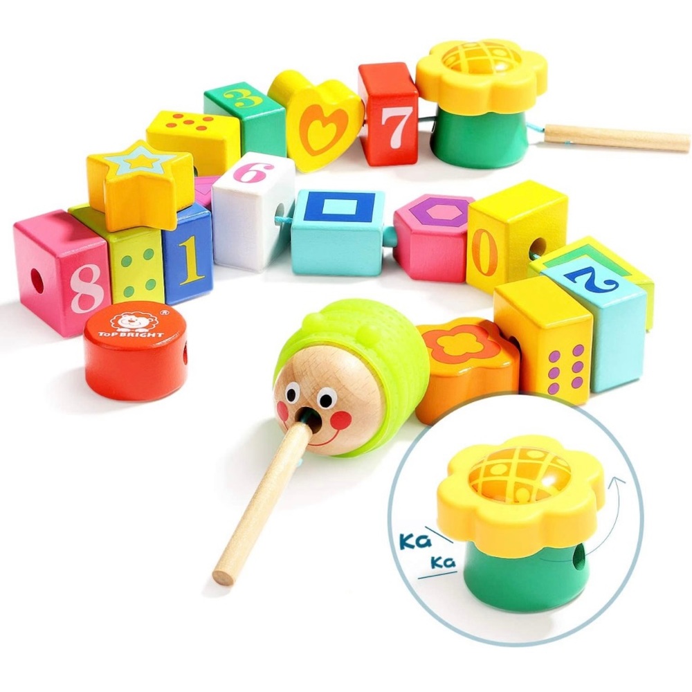 Top Bright Wooden Lacing Beads